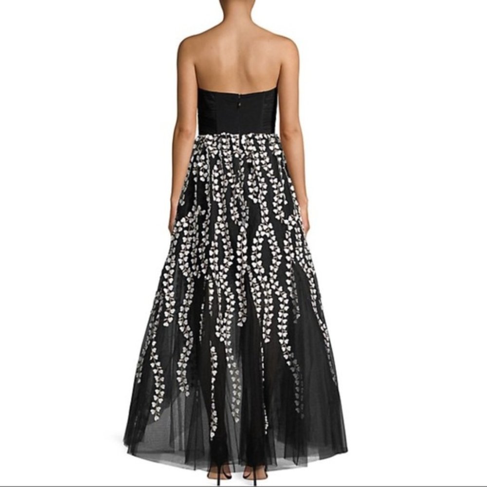 NWT BCBG Floral Embroidered Tulle Gown - Picture 11 of 14